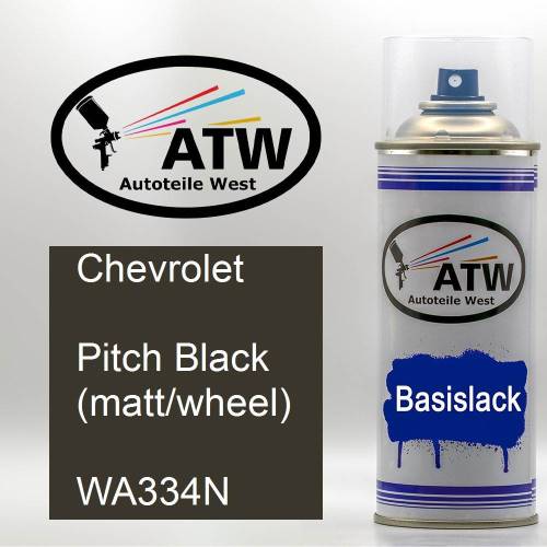 Chevrolet, Pitch Black (matt/wheel), WA334N: 400ml Sprühdose, von ATW Autoteile West.